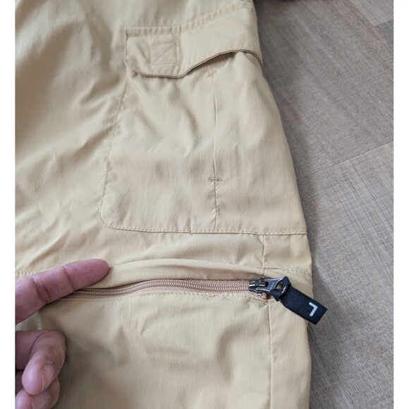 LL Bean Zip Off Pants Size L Beige Nylon Cargo Convertible Hiking Gorpcore - Picture 10 of 13